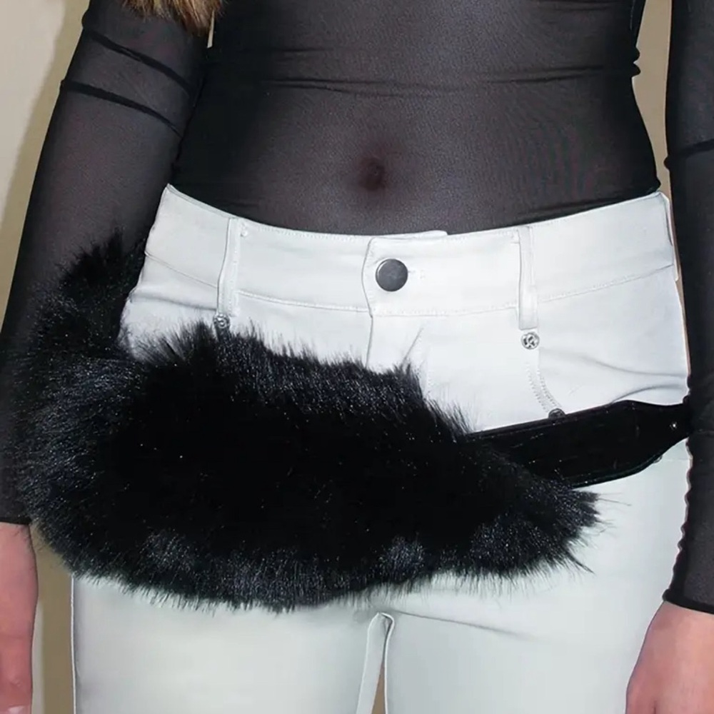 Black fur belt